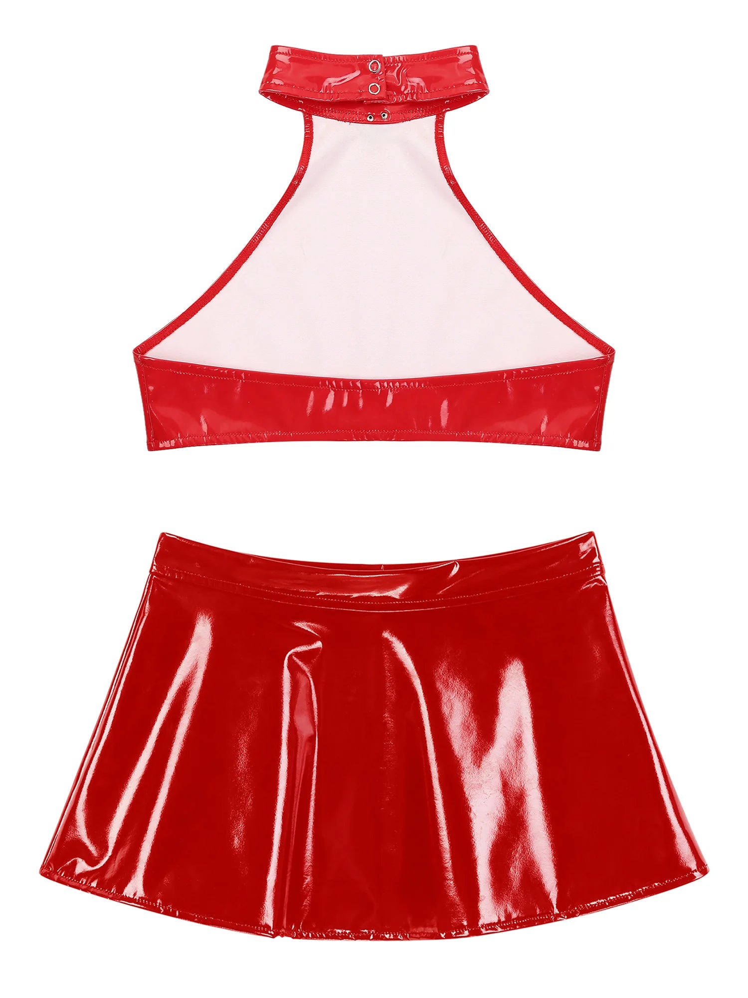 Two-Piece Female Lingerie Set Women Latex Nightclub Outfit Night Club Hot Girl Rave Festival Pole Dance Show Babydoll Costume