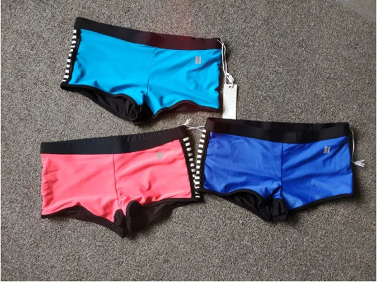 Sexy Double Layered Yoga Bikini Bottom Conservative Square Cut Swimming Suit Women's Beachwear Slimming Design Sport Fitness