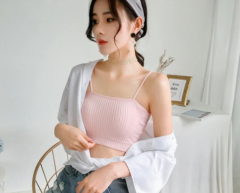 Summer Tube Bras For Women Sexy Seamless Underwear Crop Tops Sexy Lingerie Silky Bandeau Bra Removable Pads Intimates