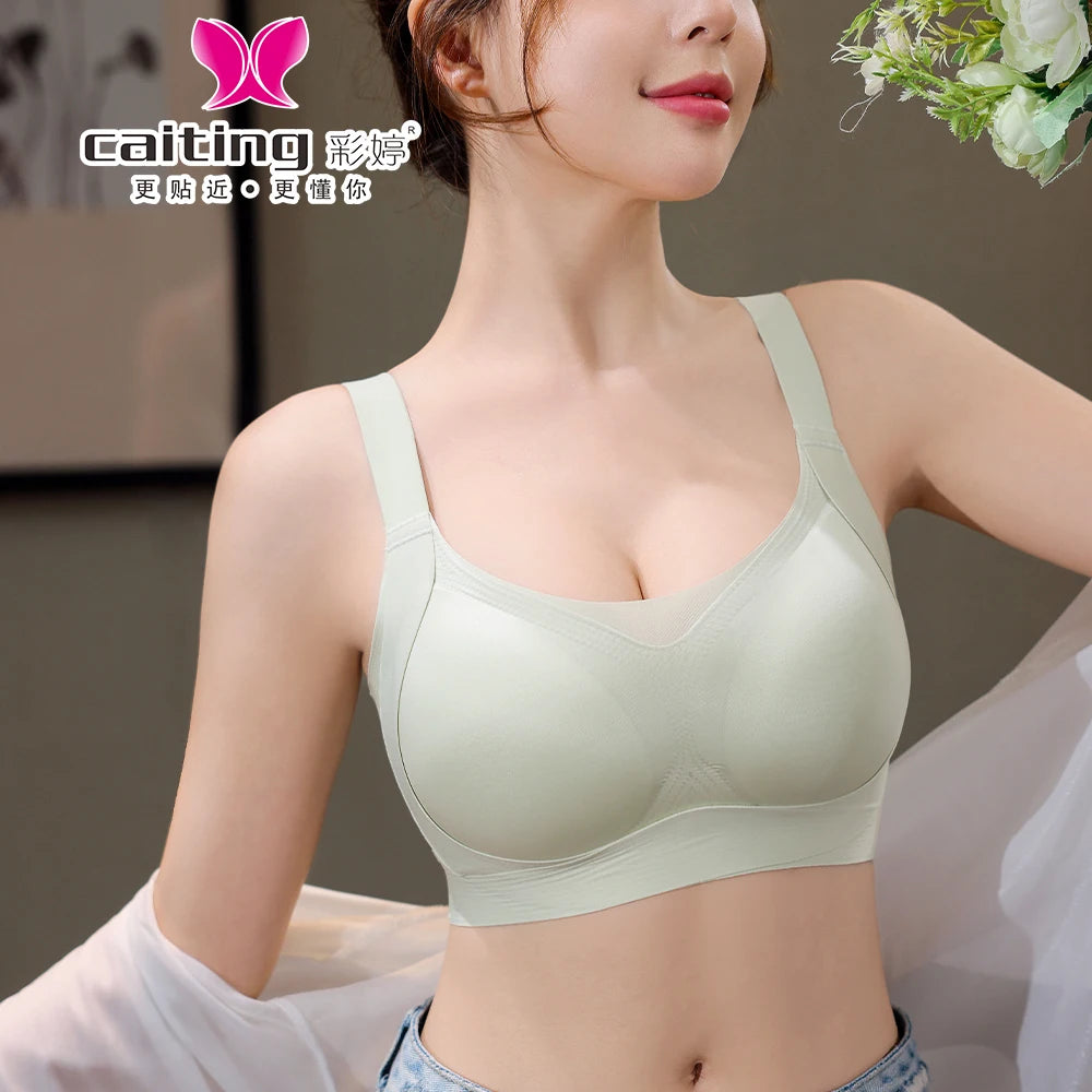CAITING Wireless Full-Cup Bra Lingerie for Women — Seamless, Invisible Under Clothes, Full Coverage, Large Size M-3XL
