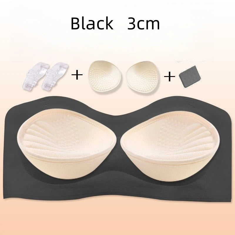 Push Up Bra For Women Sexy Invisible Externally Expandable Bralette Padded Gathered Female Lingerie Thickened Chest Pads