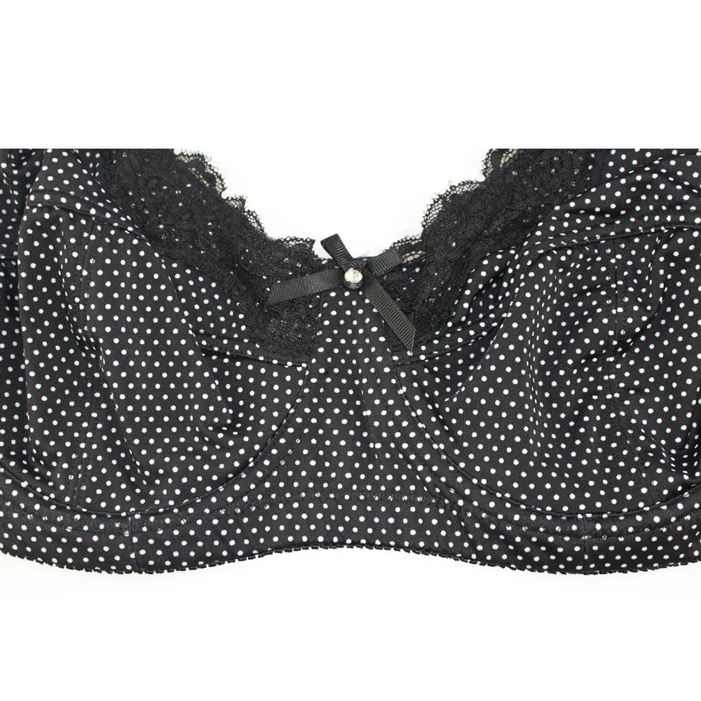 Mierside D0295 Fashion Polka Dot Women's Bra Plus size Bra Lingerie Gray/Black/Brown C/D/DD/DDD/E/F/G
