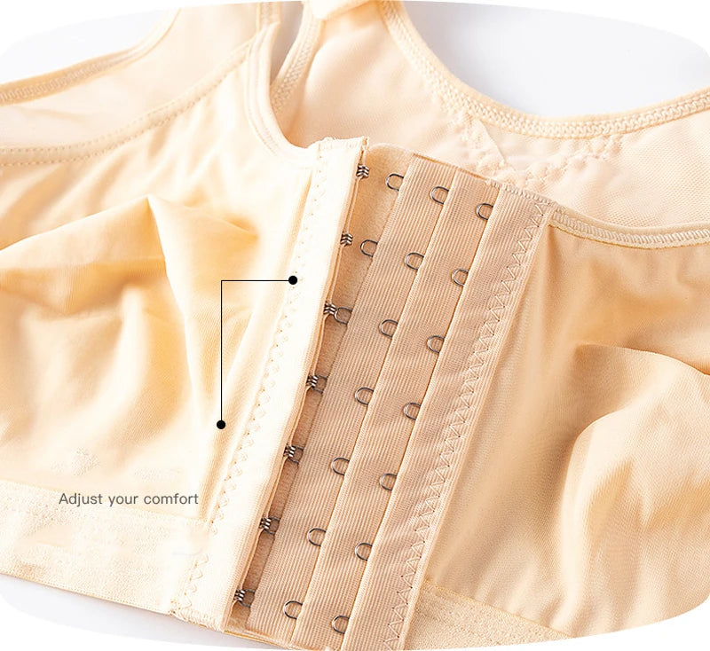 Large Size Sexy Front Closure Bra Wire Free Brassiere Intimates Women's Push Up Bralette Underwear Female Unlined Bras Lingerie