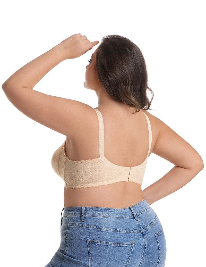 Plus Size Wireless Bra Full Coverage Soft Comfort Bras for Women Side Support Underwear No Underwire Brassiere Breathable
