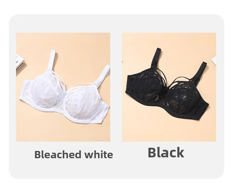 Plus Size Full Coverage Bras for Large Bust , Minimizer Lift Support , Lace Breathable Thin, D-K Cup , For Curvy Women
