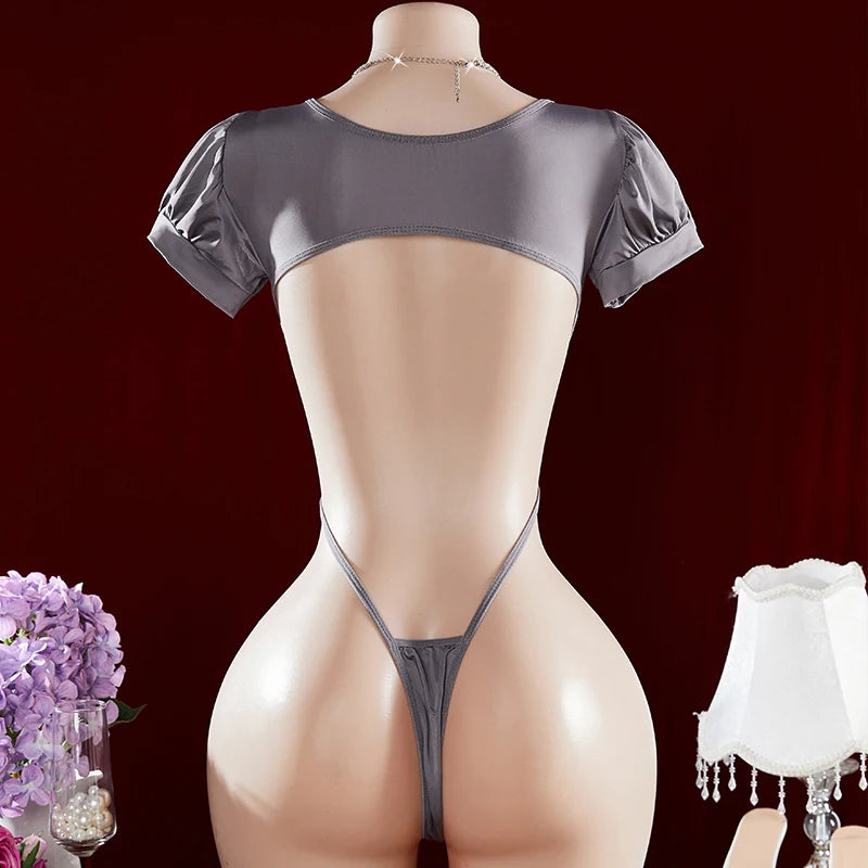 Sexy Womans Lingerie Set Porno Sex Outfit One-piece Sexy Lingerie For Women Solid Color Exposed Navel Bodysuit Erotic Costumes