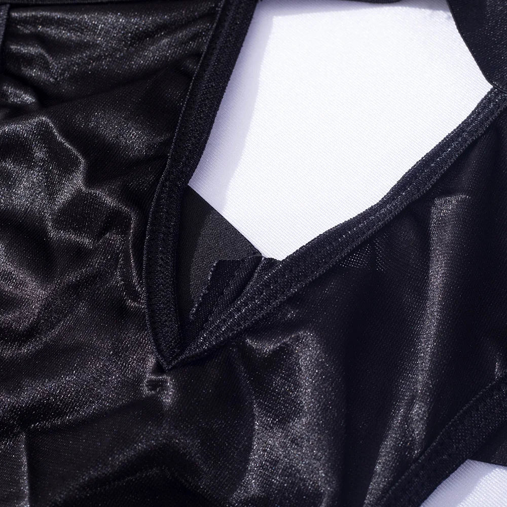 Ellolace Bandage Sexy Lingerie Bodysuit Women Halter Hollow Out Exotic Clothes Black Porn Bottom Sissy Hot Sensual Body
