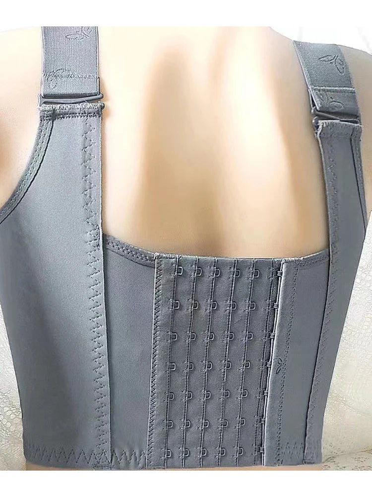 Dimmkof 6 Buckles Hide Back Fat Bra Full Coverage Women Bras Wirefree Smooth Plus Size Push Up Bra Shapers Body Shaper Bras