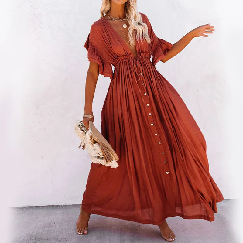 Sexy Bikini Cover-ups Long White Tunic Casual Summer Beach Dress Elegant Women Clothing Beach Wear Swim Suit Cover Up Q1982