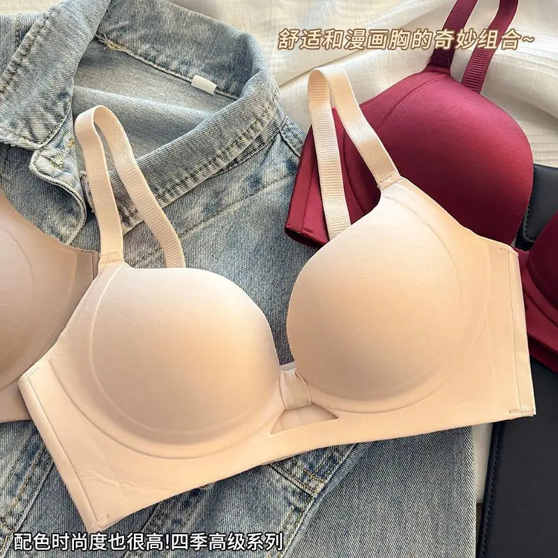 Strapless Push Up Bra for Small Bust - Lift Enhance Anti-Sag Side Coverage Wireless Comfort Convertible T-Shirt Bra A-C Cup