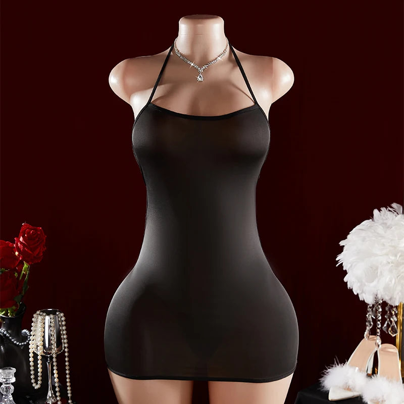 Erotic Babydolls Underwear Porn Curved Tight Fitting Suspenders Sex Hollow Out Transparent Nightdress Women Dress Sexy Lingerie