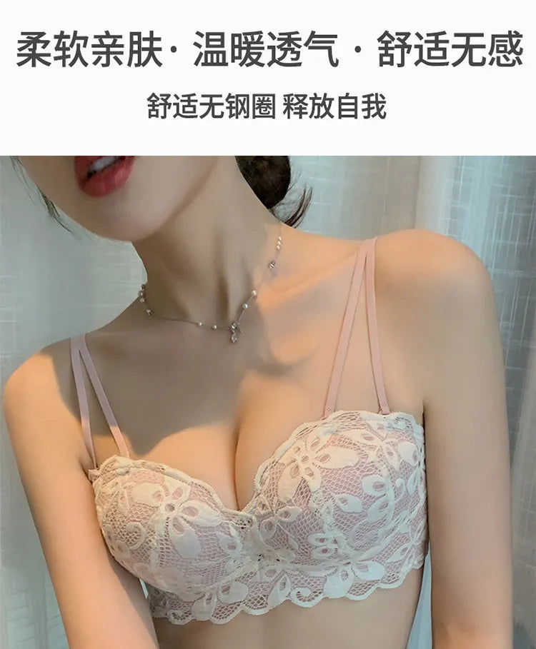 New Push-Up Lingerie Set Comfortable Wire-Free and Lightweight Bra Provides Lift and Side Support Sexy & Exquisite Lace Design