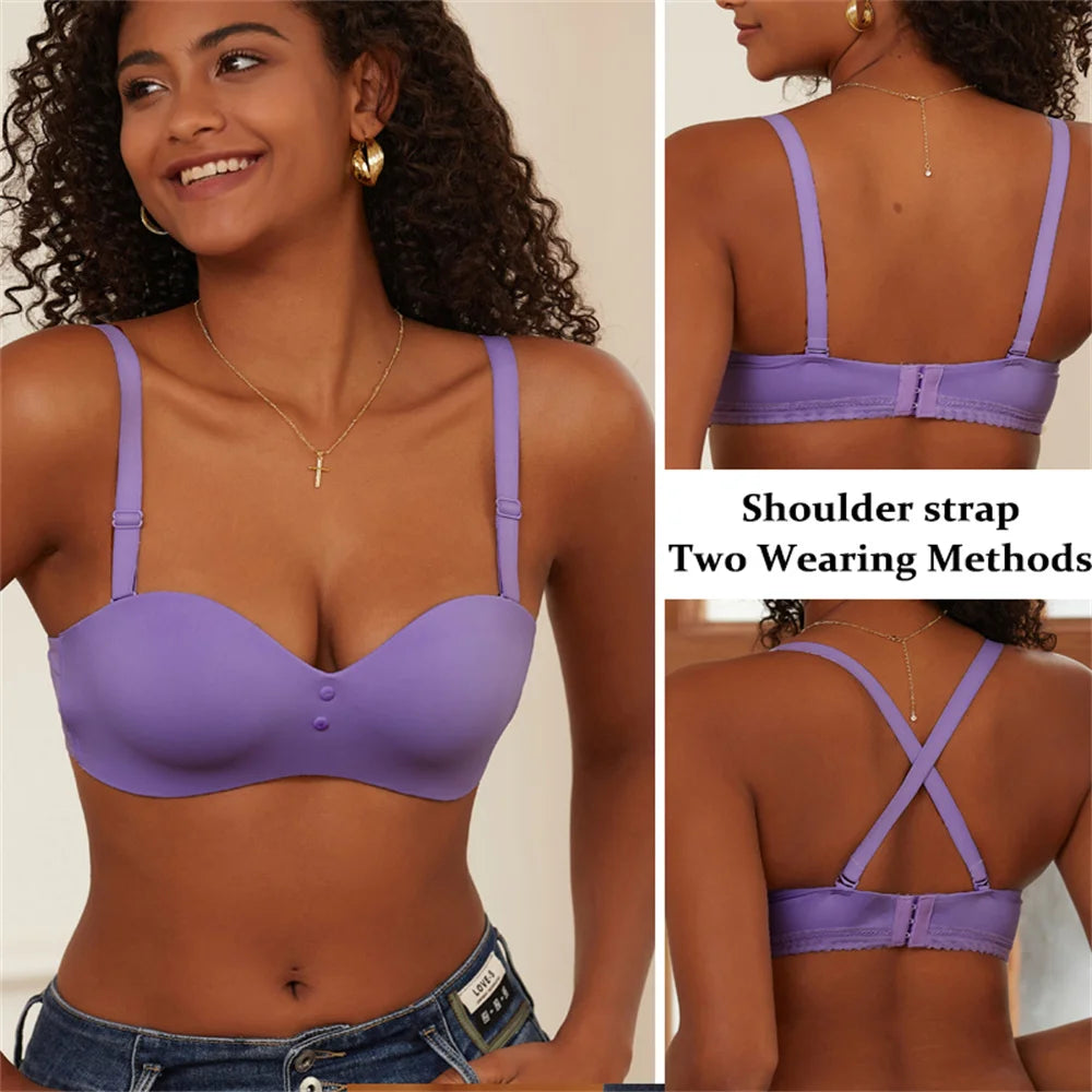Seamless Sexy Bras Women Invisible Brassiere Adjustable Push Up Bras Female Comfortable Underwear Laides Solid Color Lingerie