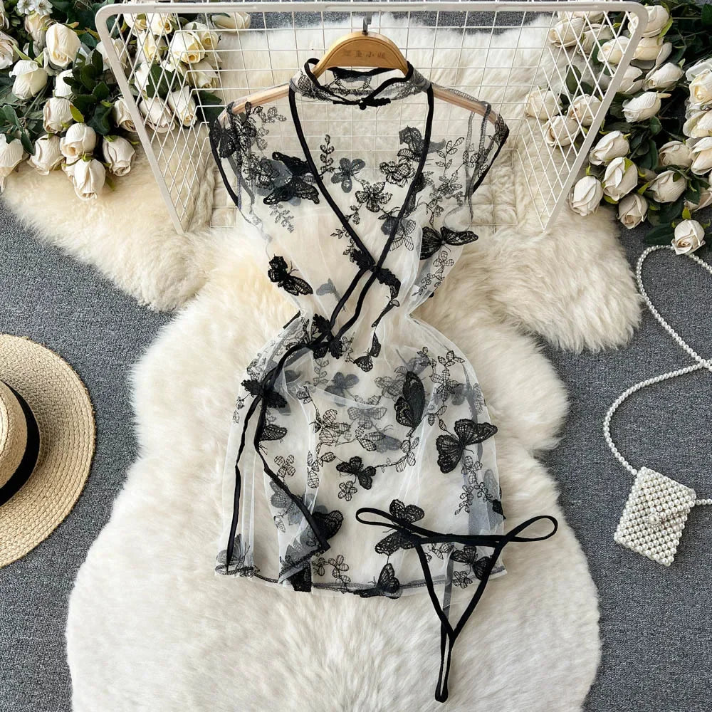 Backless Hotsweet Bow Lingerie For Women See Through Mesh Sexy Bunny Costume Lingerie Bodysuit 4 Piece Jumpsuit Spot Lace Cospla