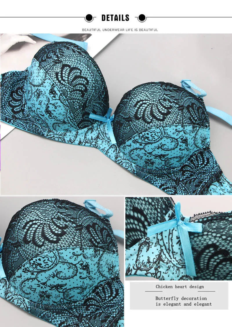 2024 New Sexy Push Up Bra Sets For Women 3 Piece Underwear BCDEF Cup Beige Black Blue Purple Red White Plus Size Lingerie