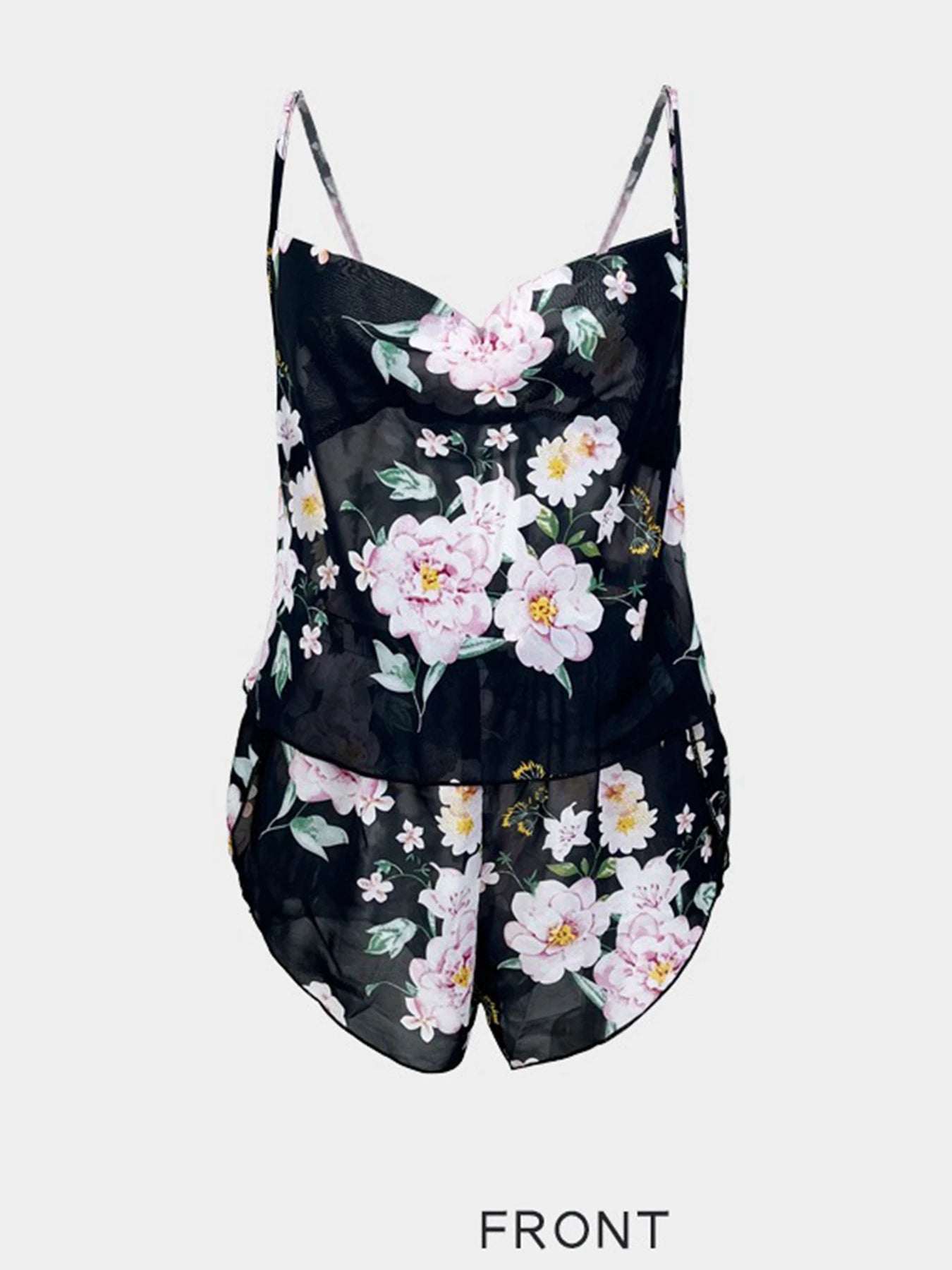Floral Print Pajama Sets Sexy Pajamas for Women 2 Pieces Top Shorts Set Sleepwear Clothes Underwear Lingerie
