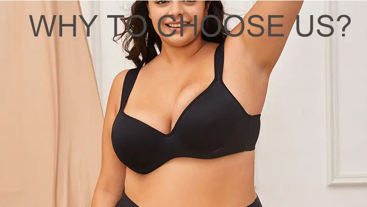 FINETOO Sexy Women Plus Size Underwire Full Coverage Unlined Seamless Bra Wide Straps Wireless Bras for Women Push Up Brassiere