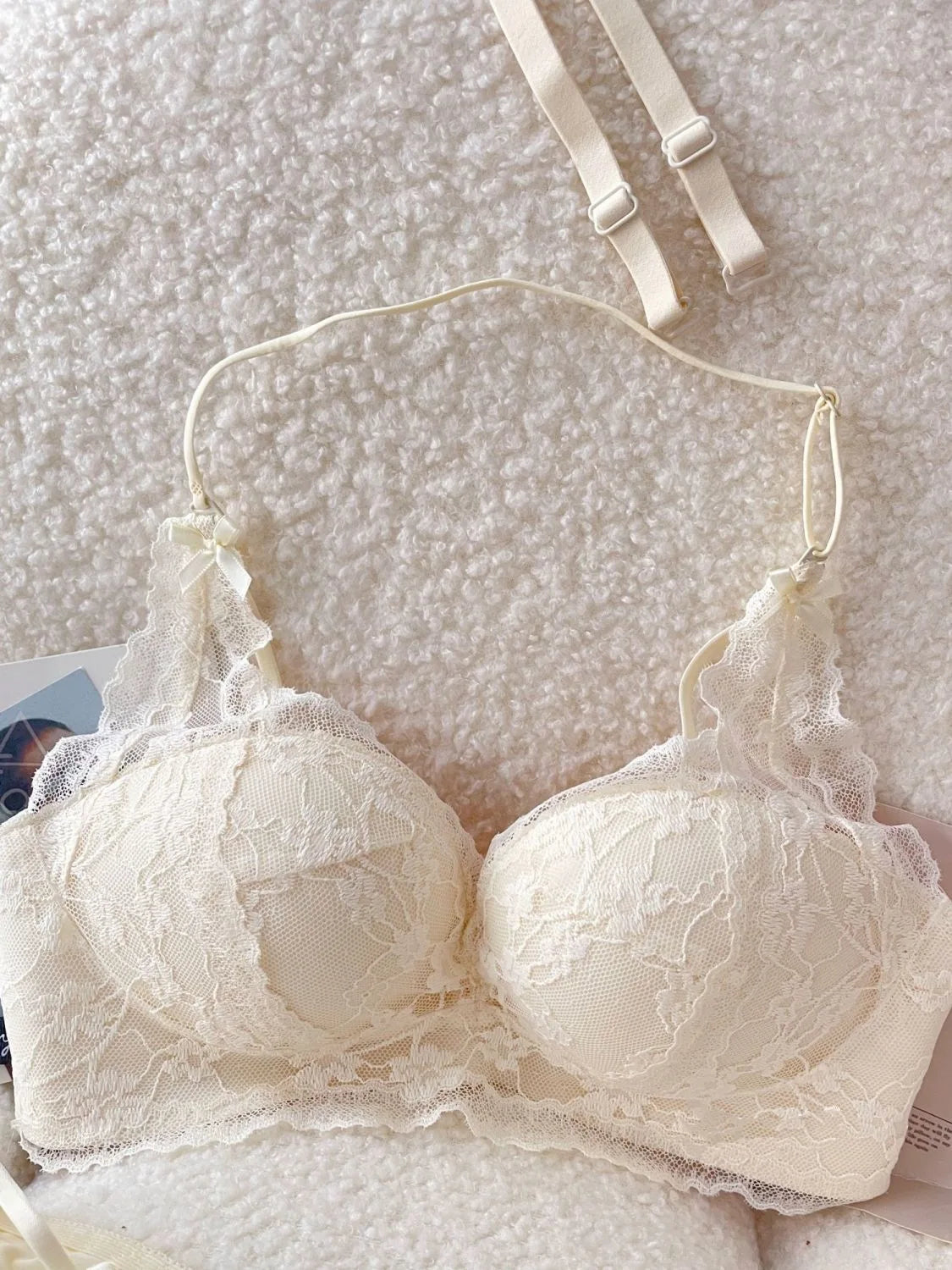 Neck-baring and Shoulder-revealing Lingerie with A Gathered, Sexy Lace Upper That Supports The Bra.