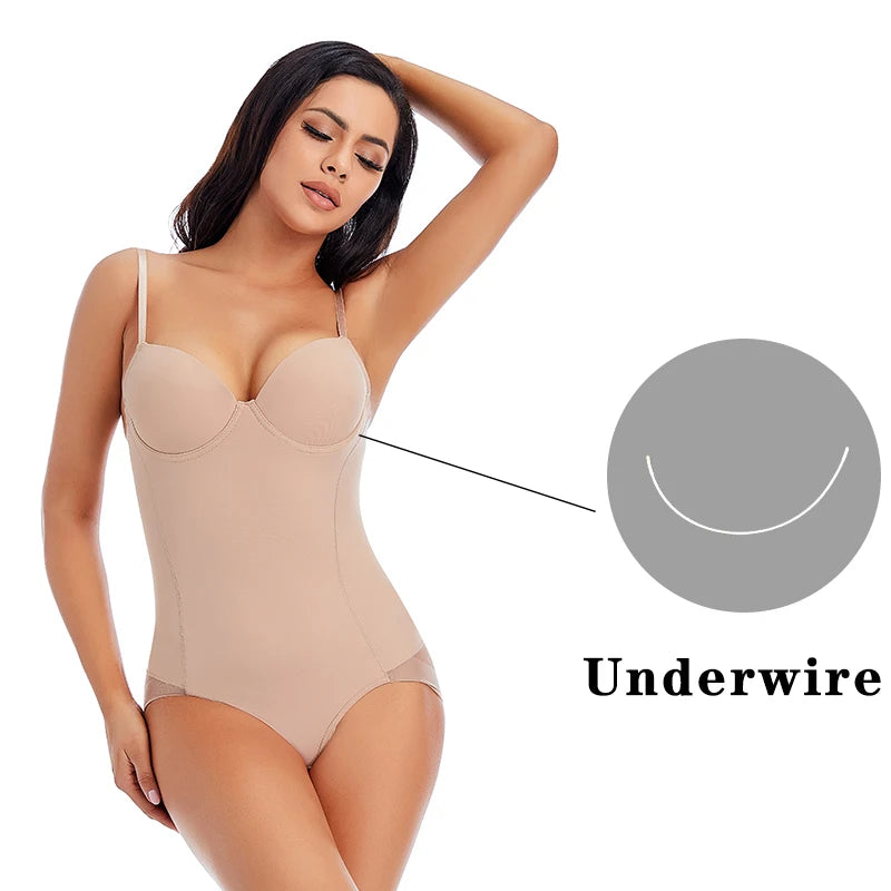 Sexy Lingerie Slim Silk Solid Shapewear for Women Smooth Soft Bodysuit Tummy Shaper Underwear Lingerie Black Nude