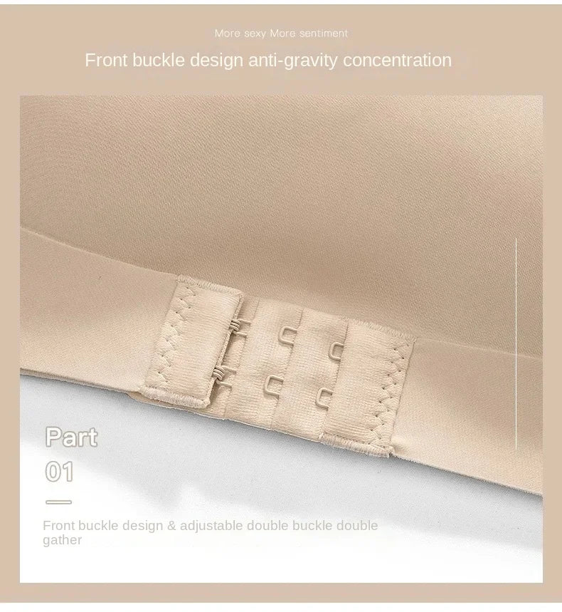 Strapless Women's Underwear Non-slip Gathered Small Chest Tube Top Beautiful Back Invisible Anti-light Wedding Women's Bra