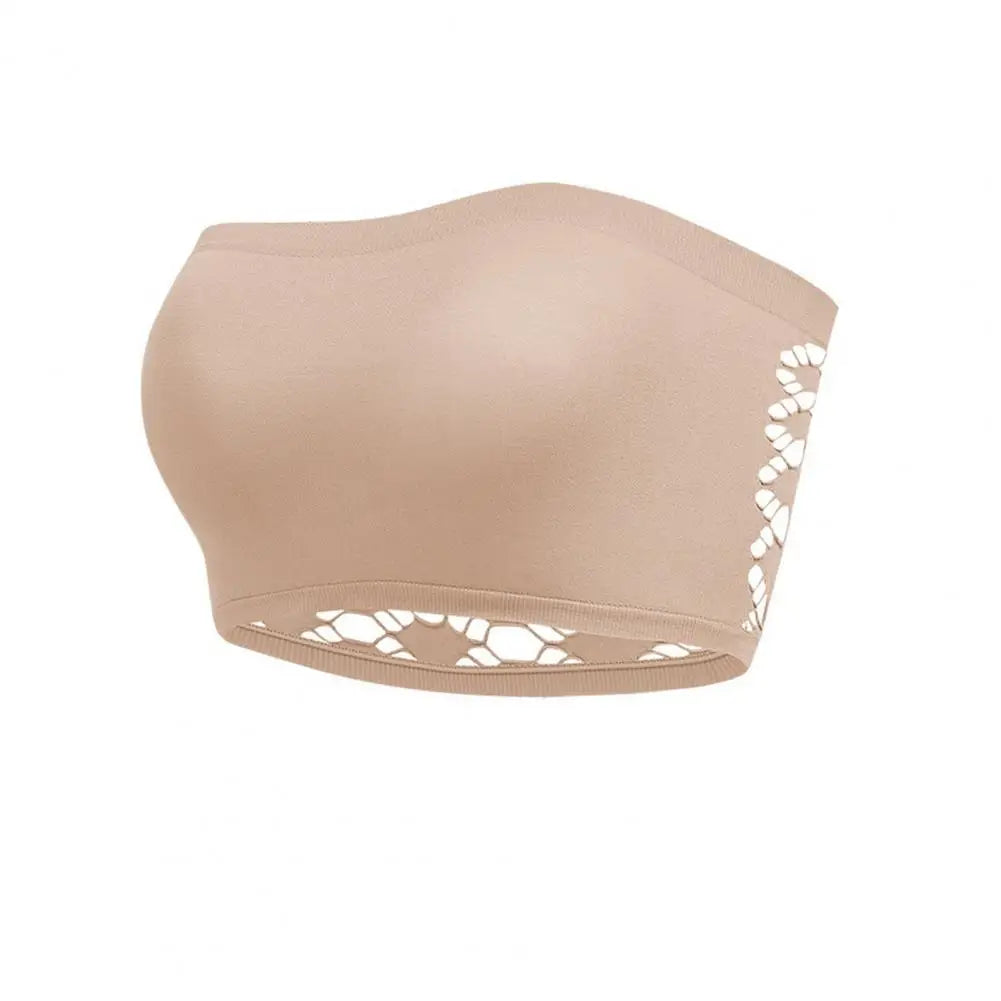 Wireless Push-up Bra Strapless Padded Bandeau Bra Wireless Push-up Bralette Non-slip Lace Back Tube Top Strap Comfort for Women