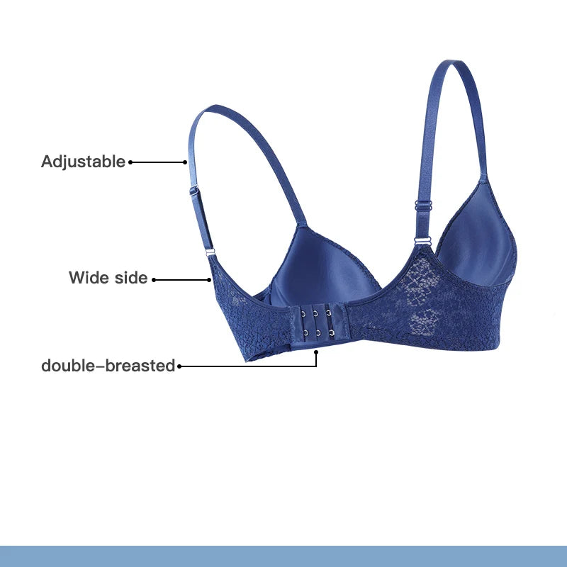 Sexy Lace Wireless Bras for Women Lingerie Push Up Bra Comfort Backless Sleep Tops Gathered Underwear French Bralette New