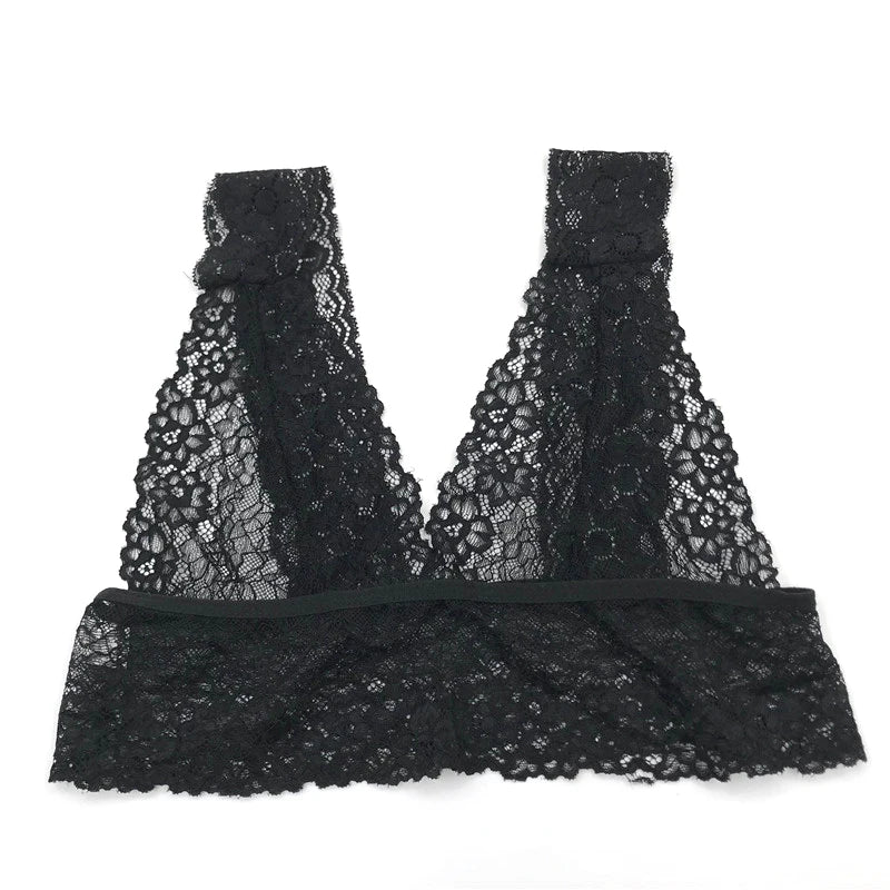 Sheer Lace Bra Tops Women Sexy Lingerie Corset Mesh Lace Bra Ladies Seamless Crop Underwear sexy bras for women  langerie sexy