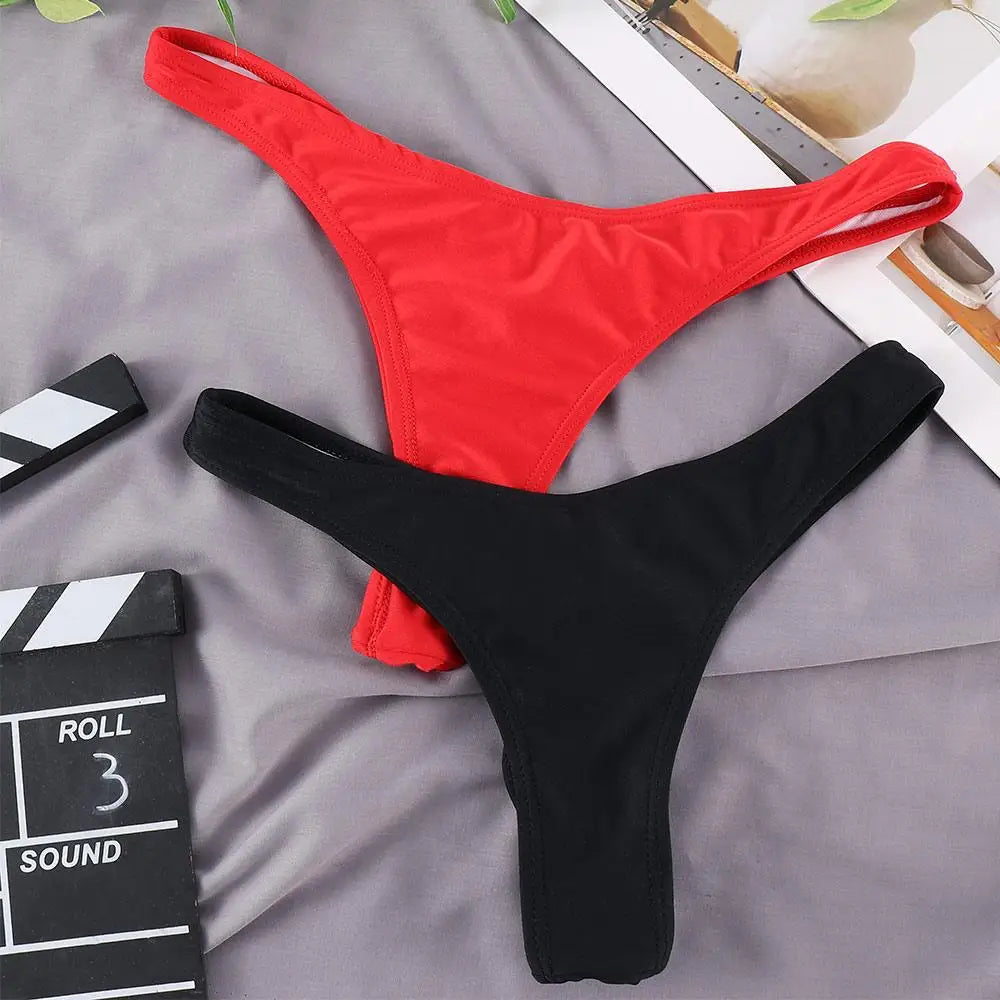 Swimwear Women Briefs Bikini Bottom Side Ties Brazilian Thong Swimsuit Classic Cut Bottoms Biquini Swim Short Ladies Swimsuit