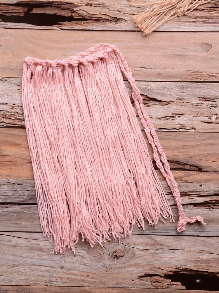 Knitted Bra Top Bikini Set Womens Swimsuit Handemade Crochet Bikini Cover Up Tassel Beach Long Wrap Skirt Sarong Immadman 7004