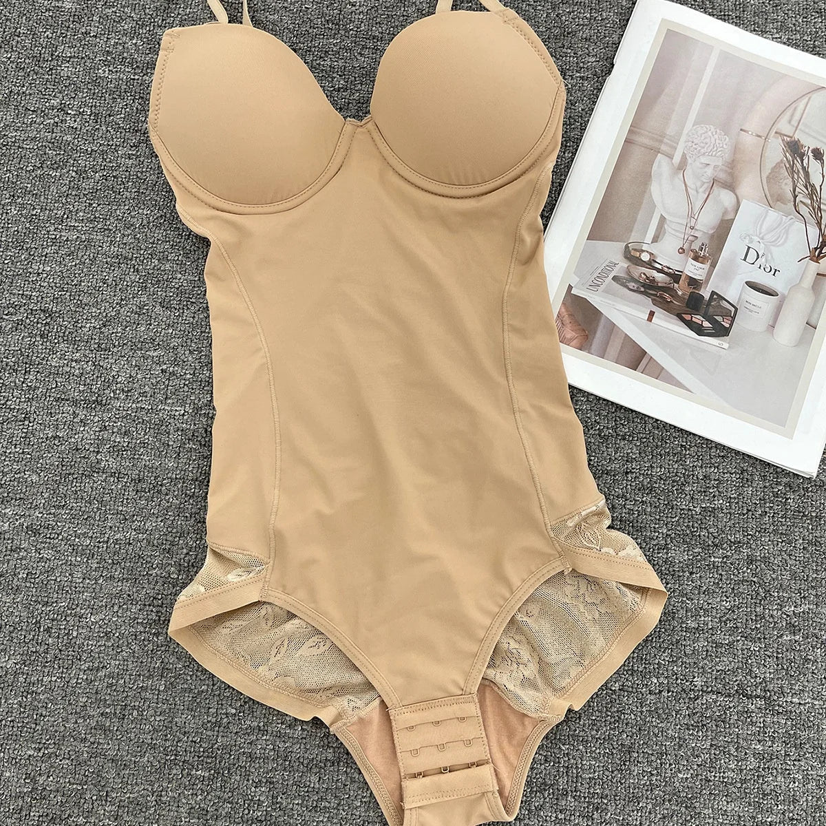 Enhanced Version Postpartum Bodysuit with Bra Lace Seamless Shapewear Full Coverage Control Underbust Bodysuit for Women