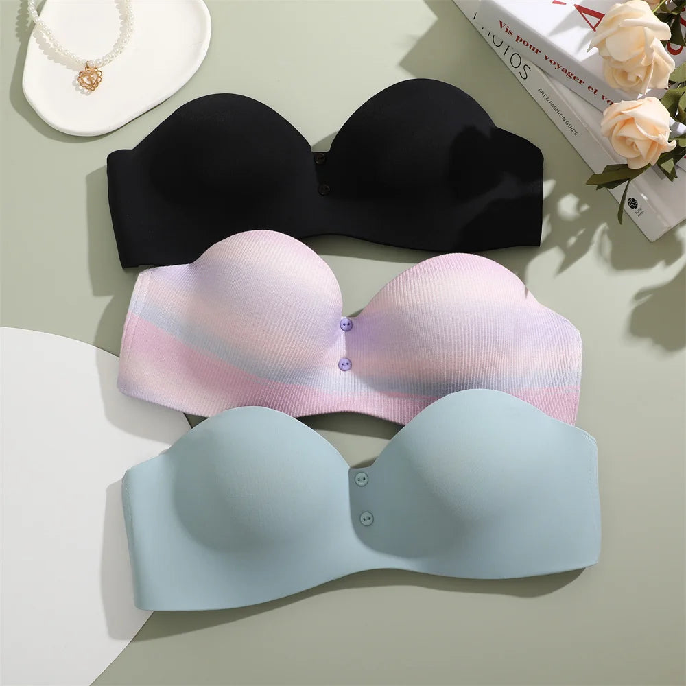 Seamless Sexy Bras Women Invisible Brassiere Adjustable Push Up Bras Female Comfortable Underwear Laides Solid Color Lingerie