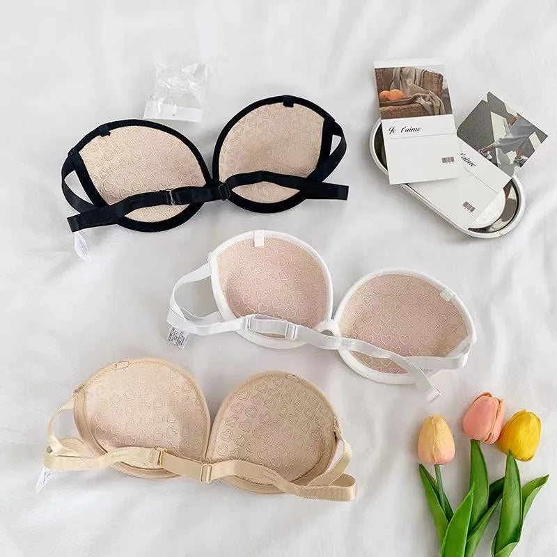 Strapless Lace Bras for Women Sexy Lingerie Backless Invisible Wireless Bralette 1/2 Cup Push Up Underwear Girls Backless Bras