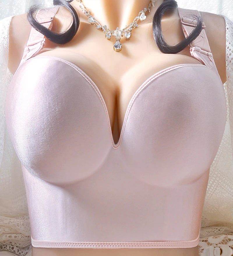Wireless Push Up Bras for Women Full Coverage Solid Underwear Female Adjustable Plus Size Lingerie 38 40 42 48 50 C D E F