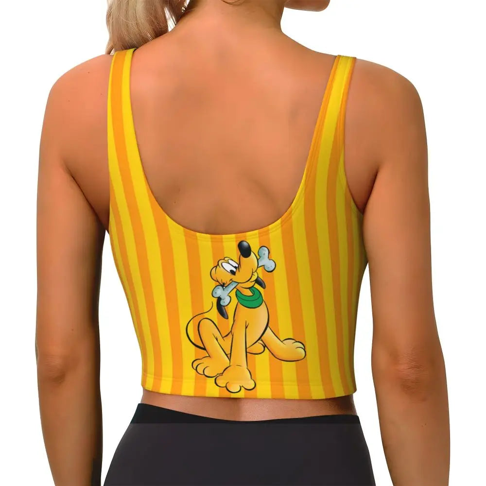Custom Pluto Anime Manga High Impact Sports Bras for Women Classic Seamless Workout Yoga Crop Tank Tops