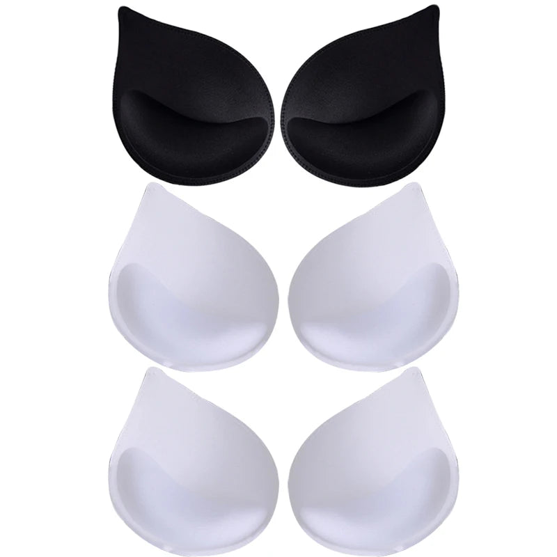 1-3 Pairs Woman Plunge Swimsuit Padded Set Sponge Thick  Foam Push Up Enhancer Chest Cup Bikini Inserts Bra Pad
