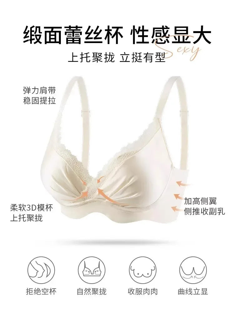 Bralette Dentelle Automne T32-38 - Sans Armatures Anti Écartement pour Petite Poitrine, Ajustable Confort Sexy Soutien-Gorge