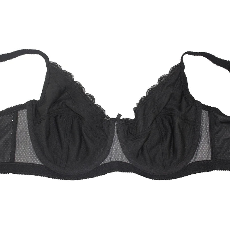 Mierside D0295 Fashion Polka Dot Women's Bra Plus size Bra Lingerie Gray/Black/Brown C/D/DD/DDD/E/F/G