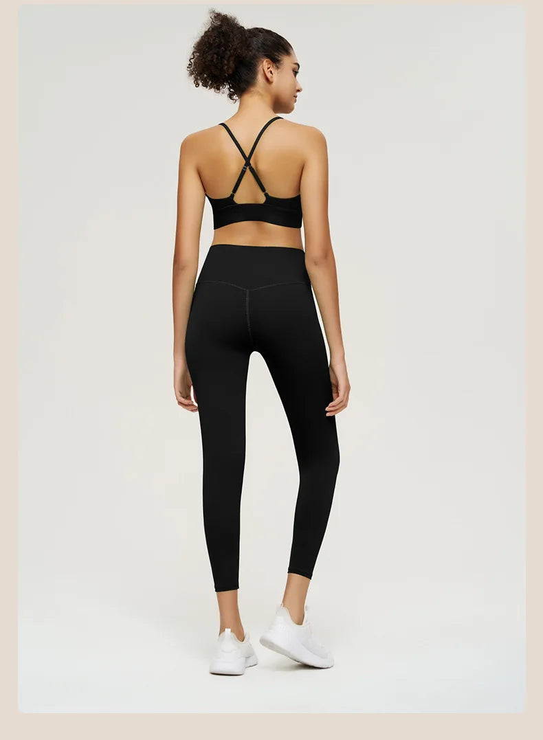 YOGA Bra for Women Naked Feeling Strappy Padded Sports Bras Fitness Workout Top Criss Cross Back Yoga Sports Bras No Steel Ring