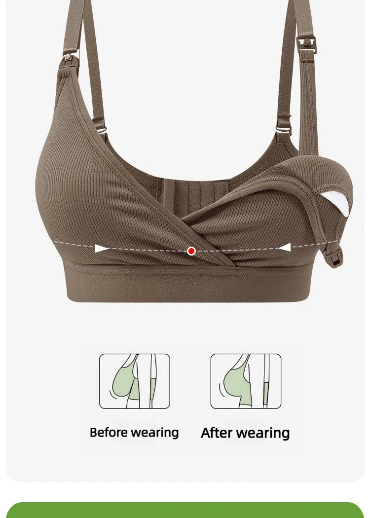 New Wireless Maternity Nursing Bras Ultra Soft Comfortable Front Open Bras with Chest Pads Pregnancy Breastfeeding
