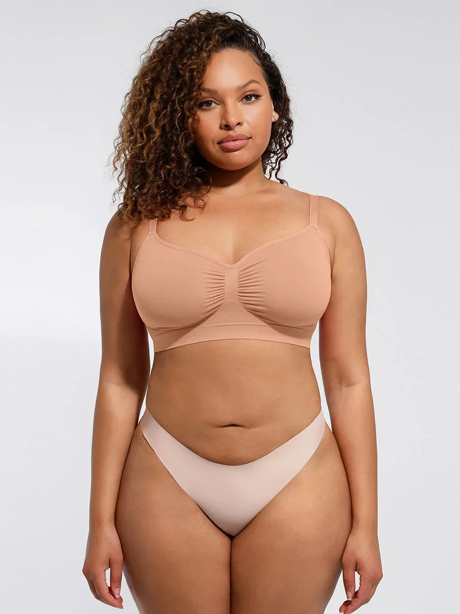 Adjustable Shoulder Straps Breasts Bra Seamless Bras Full Coverage Wireless Push Up Bra For Women Comfort Sculpting Bralettes