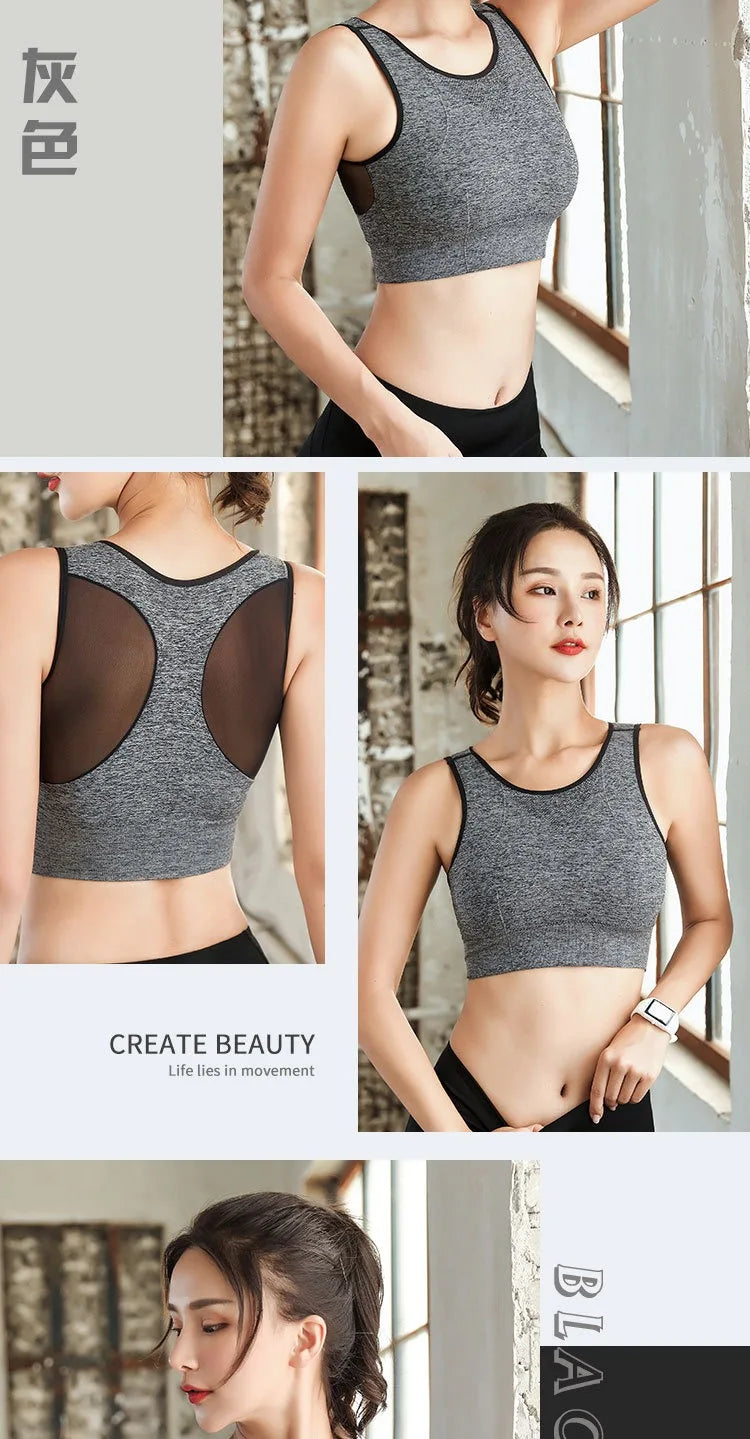 Sports Bras for Women Quick Drying Mesh Racerback Sports Bra Seamless Padded Sports Bra Yoga Bras Workout Bra Activewear Bra