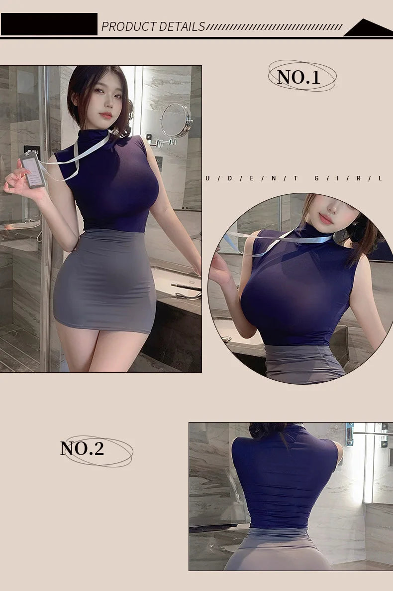 Lingerie female secretary flight attendant professional uniform sexy costumes woman sexy adult female sexy underwear uncensored