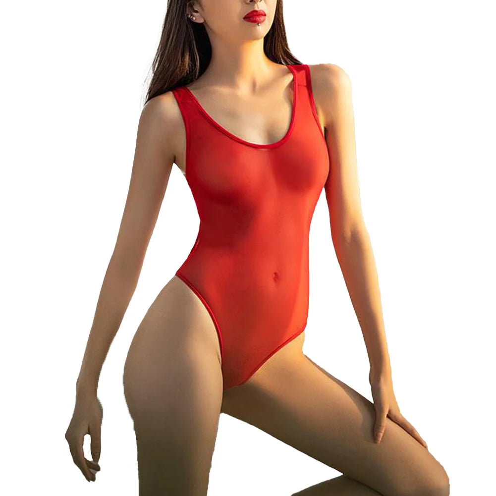 Female Sexy Women Bodysuits Sleepwear Clubwear High Cut Jumpsuit Jumpsuits Lingerie Mesh Breathable Pullover Rompers