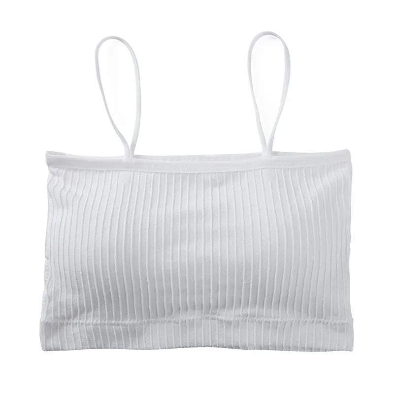 Summer Tube Bras For Women Sexy Seamless Underwear Crop Tops Sexy Lingerie Silky Bandeau Bra Removable Pads Intimates