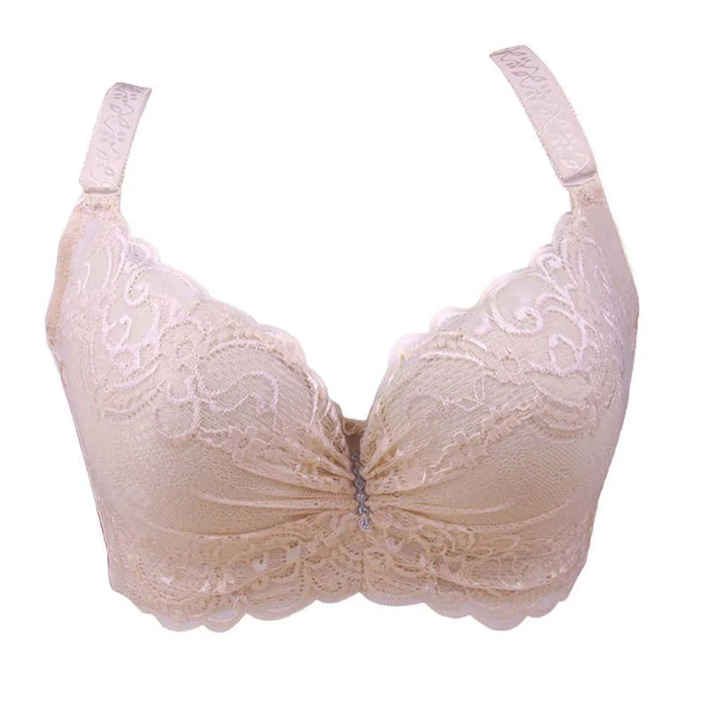 BCHRAYIUP Women's Underwire Padded Plunge Push Up Bra Sexy Flora Lace Deep V Full Cup Bra 34 36 38 40 42 44 46 B C D E