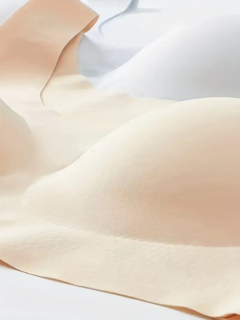 Seamless Solid Wireless Bra Comfy Breathable Full Coverage Everyday Bra Women's Lingerie Underwear
