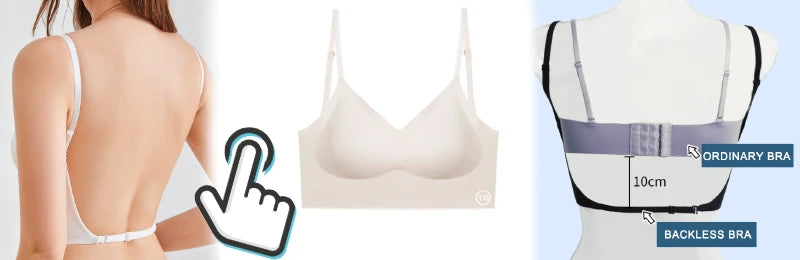 Push Up Bra Backless Women Bras Low Cut Sexy Plunge Brassiere Open Back Wedding Underwear Invisible Seamless Deep U Lingerie