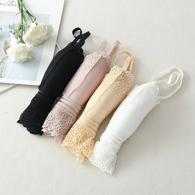 Tube Top Bras Lace Bralette Women Crop Tops Sexy Lingerie V Neck Seamless Underwear Cropped Bra Female Tank Crop Top
