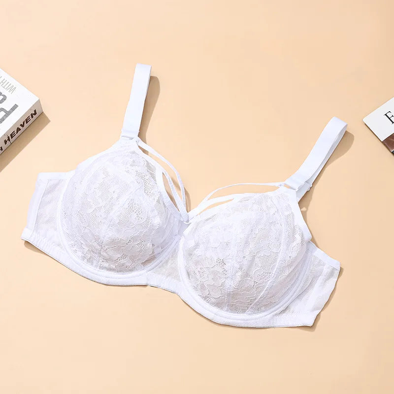 Plus Size Full Coverage Bras for Large Bust , Minimizer Lift Support , Lace Breathable Thin, D-K Cup , For Curvy Women