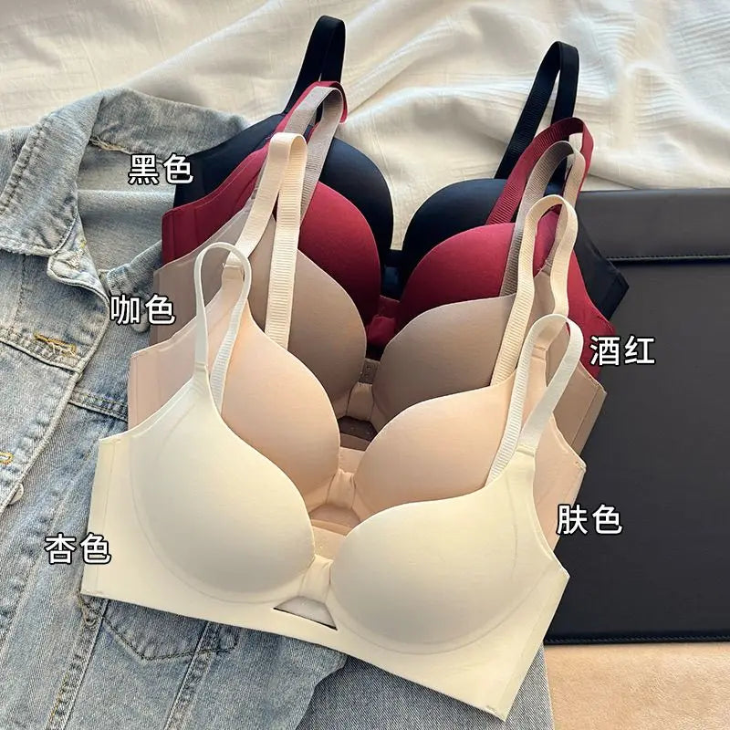 Strapless Push Up Bra for Small Bust - Lift Enhance Anti-Sag Side Coverage Wireless Comfort Convertible T-Shirt Bra A-C Cup